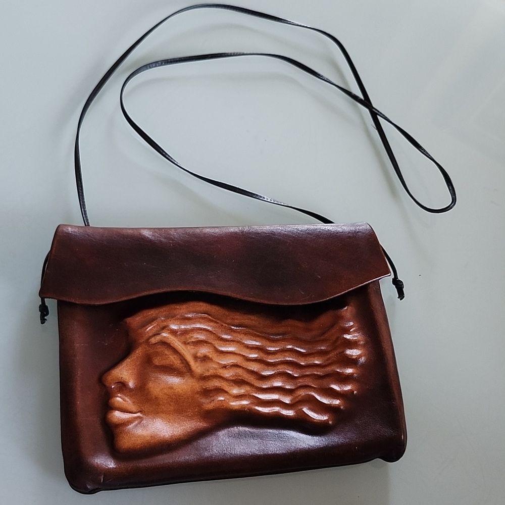 Deborah Einbender Signed By Artist "Pursona" Leather Bag Boho Hippie Retro Y2K